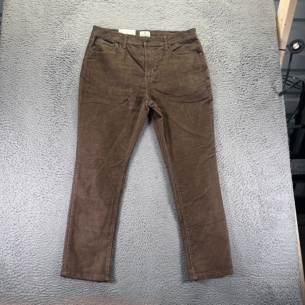 Mutual Weave Pant Mens 36x30 Brown Cotton Corduroy Chino Tapered Relaxed Stretch